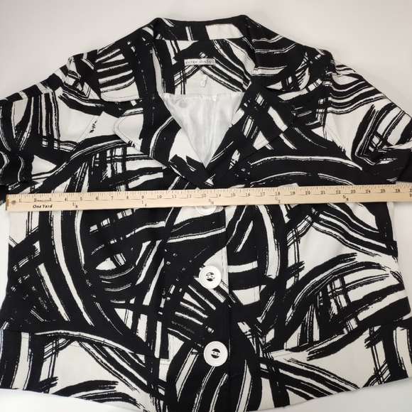 Peter Nygard Jacket Black And White 3/4 Sleeve - Picture 6 of 7